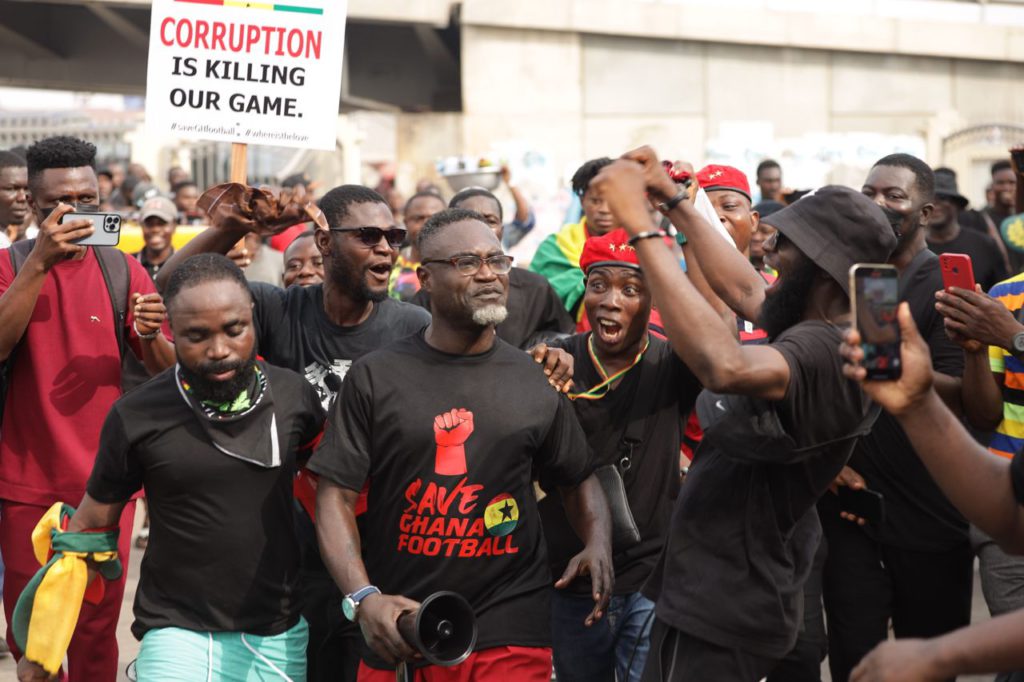 Ghanaian Football Enthusiasts Stage ‘Save Ghana Football’ Protest in Accra