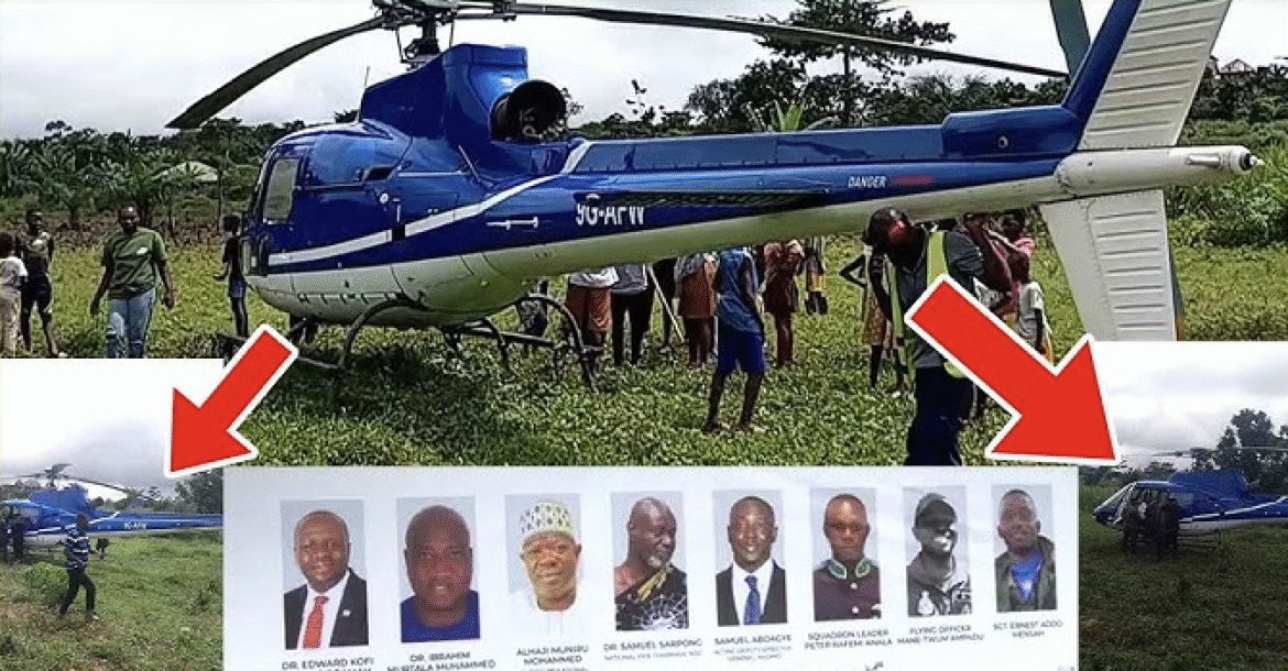 Four escape unhurt after Helicopter makes emergency landing at Ajumako Kokoben